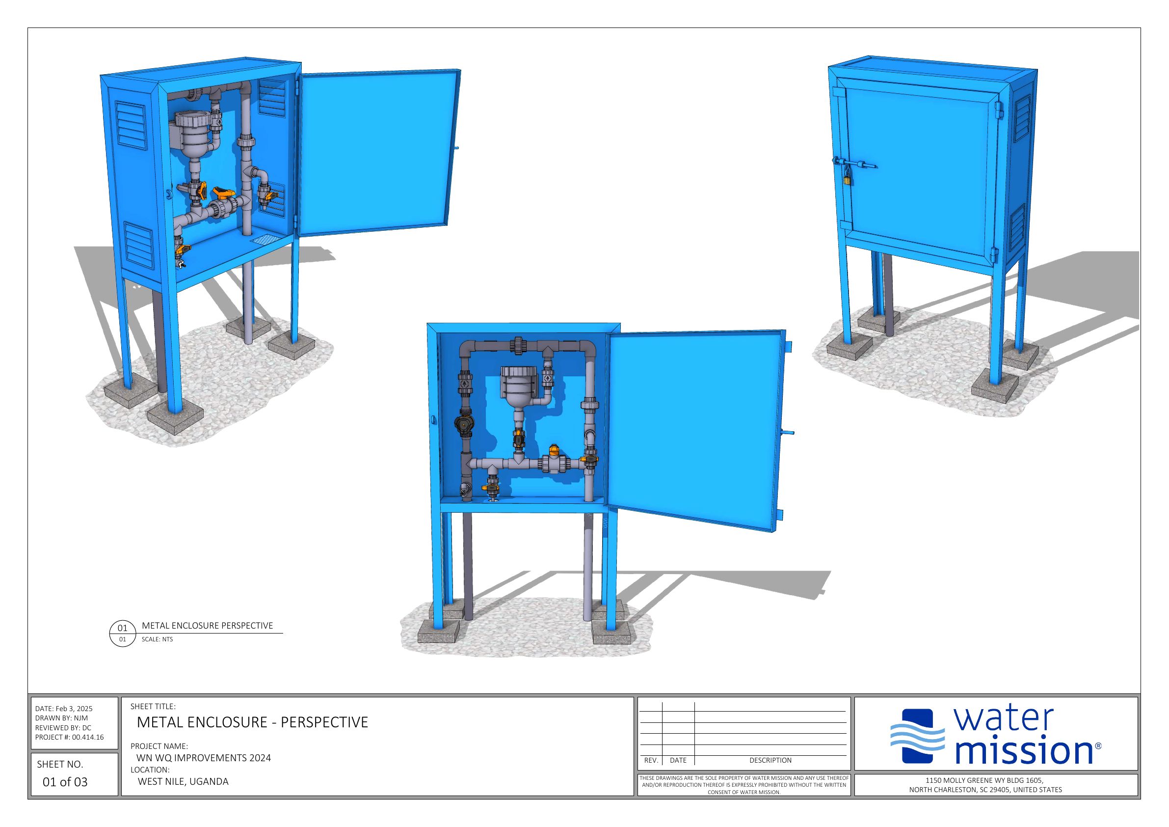 Metal Enclosure for Erosion Chlorinator Drawing