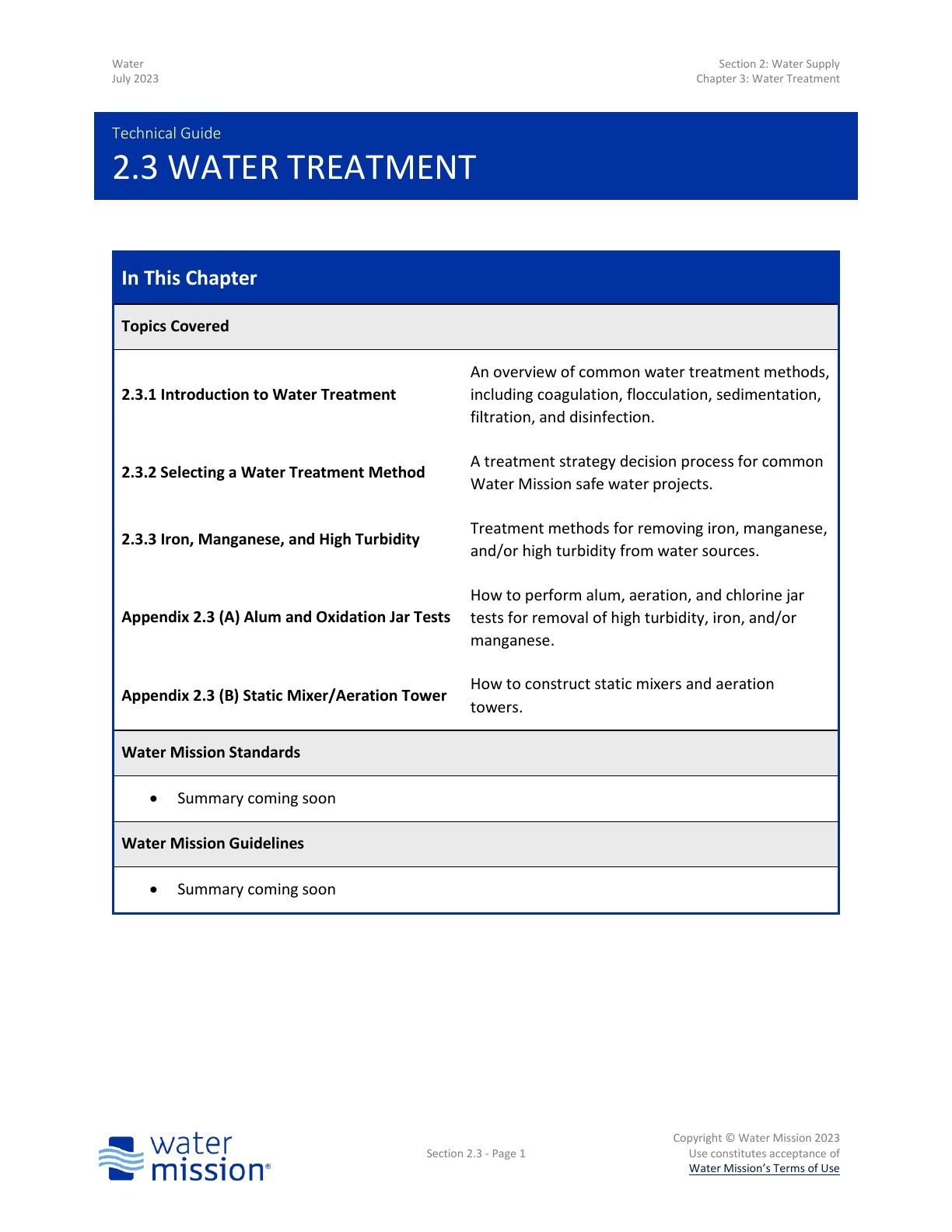 Water Treatment