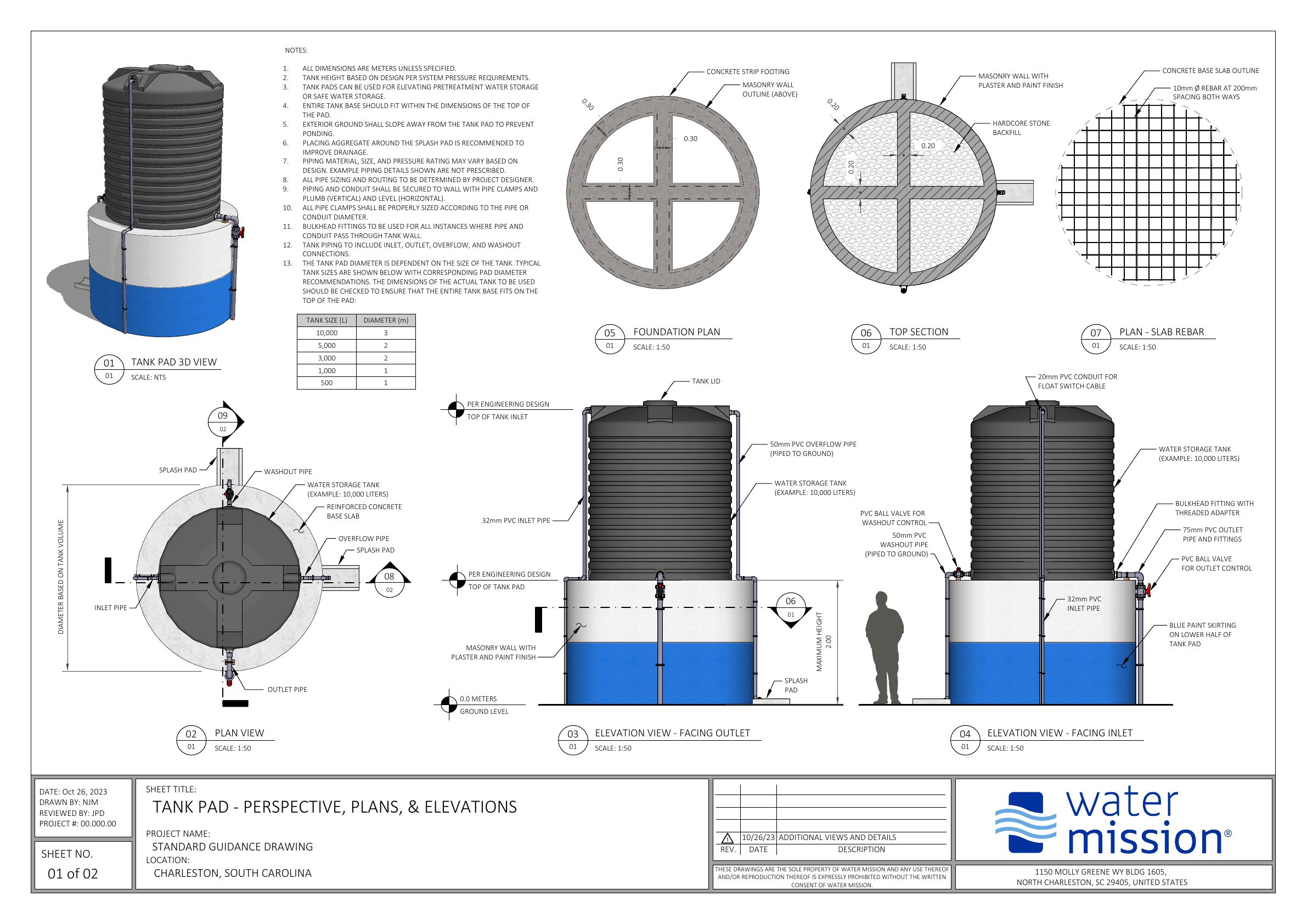 Concrete Tank Pad Drawing