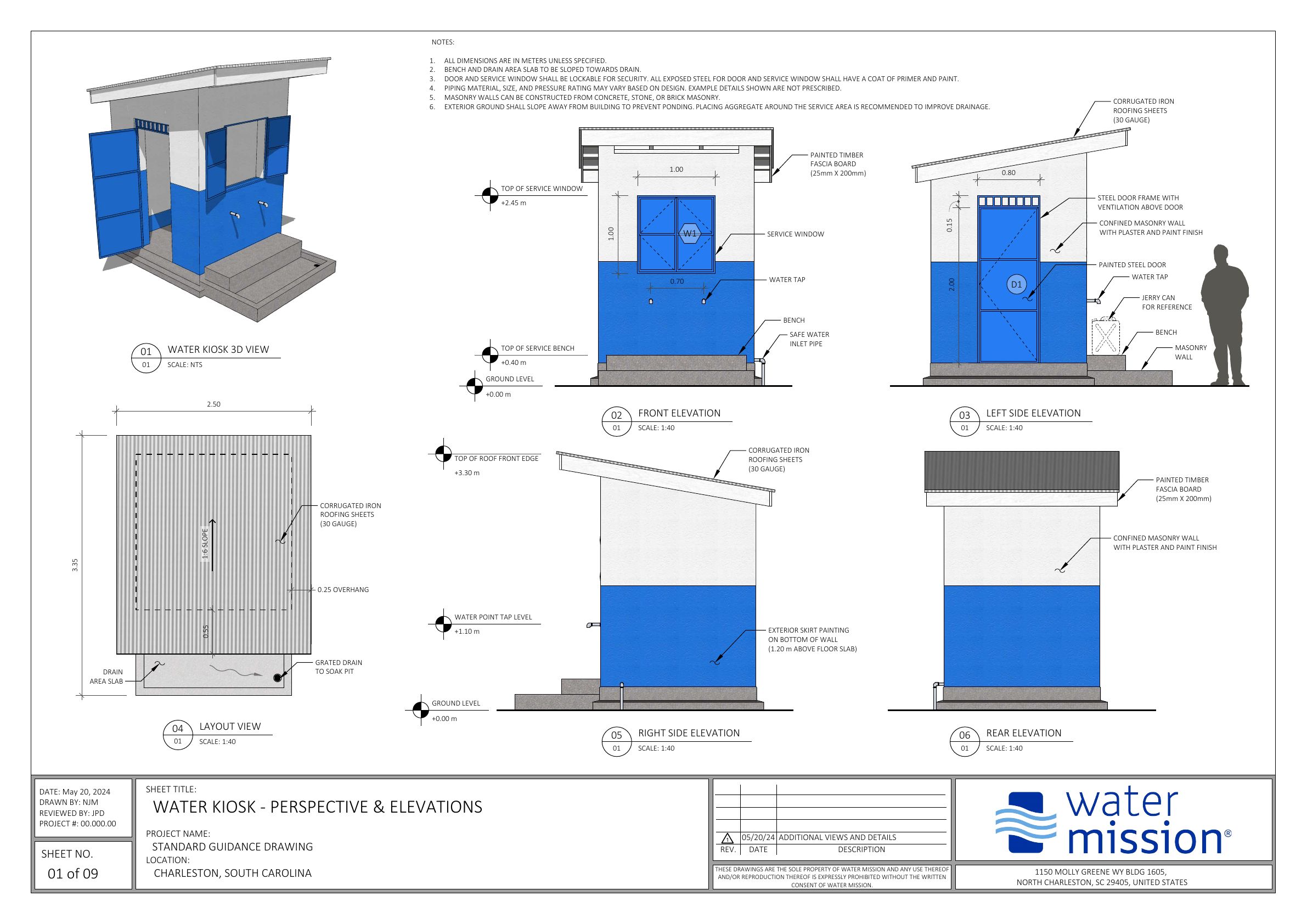 Water Kiosk: Stone Foundation Drawing