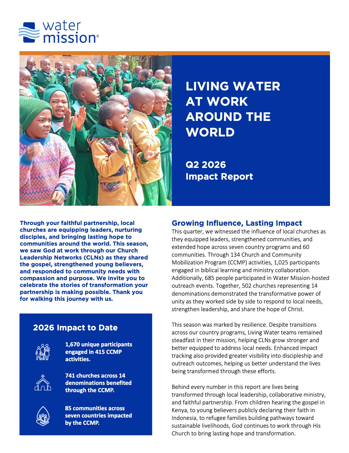 2026 Q2 Living Water Impact Report