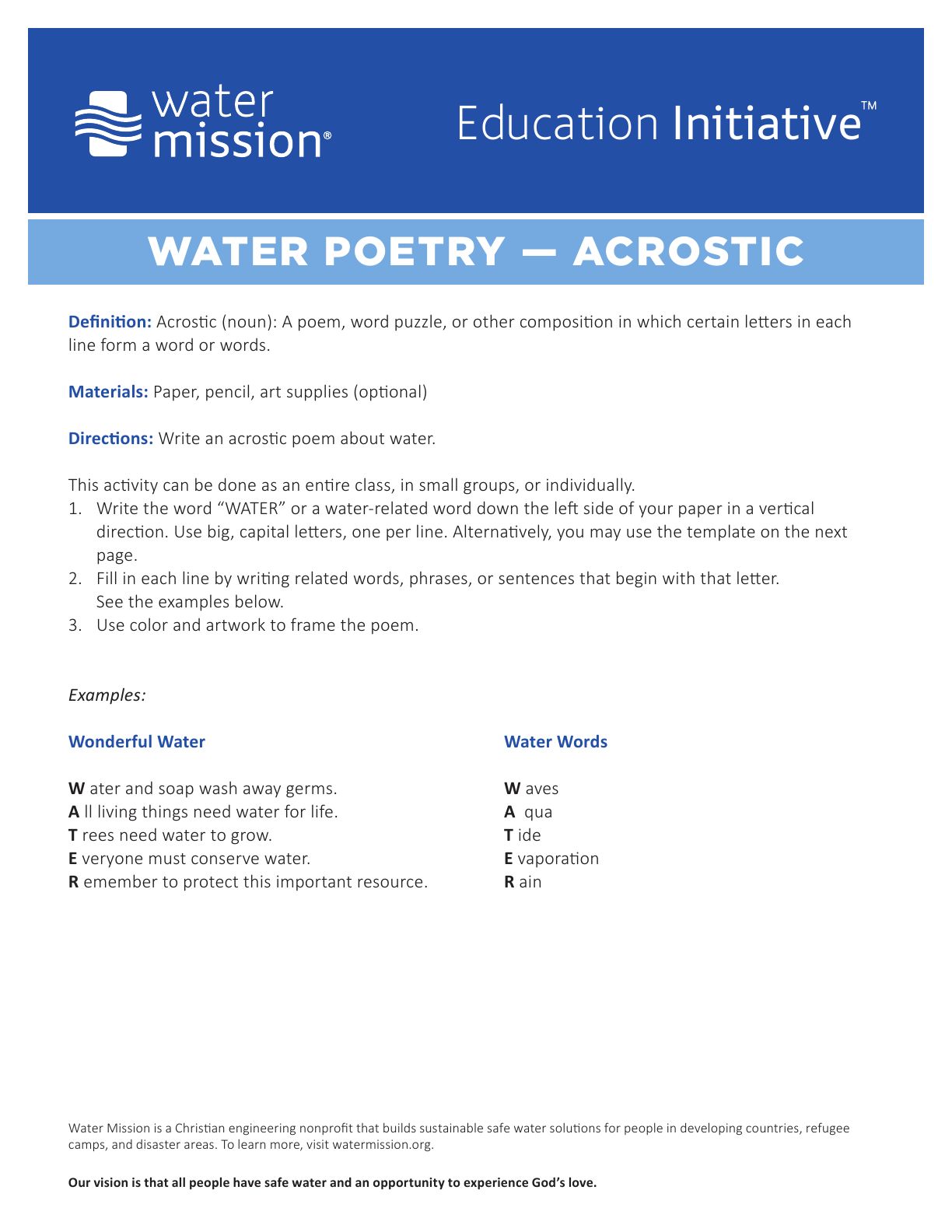 Acrostic Poetry