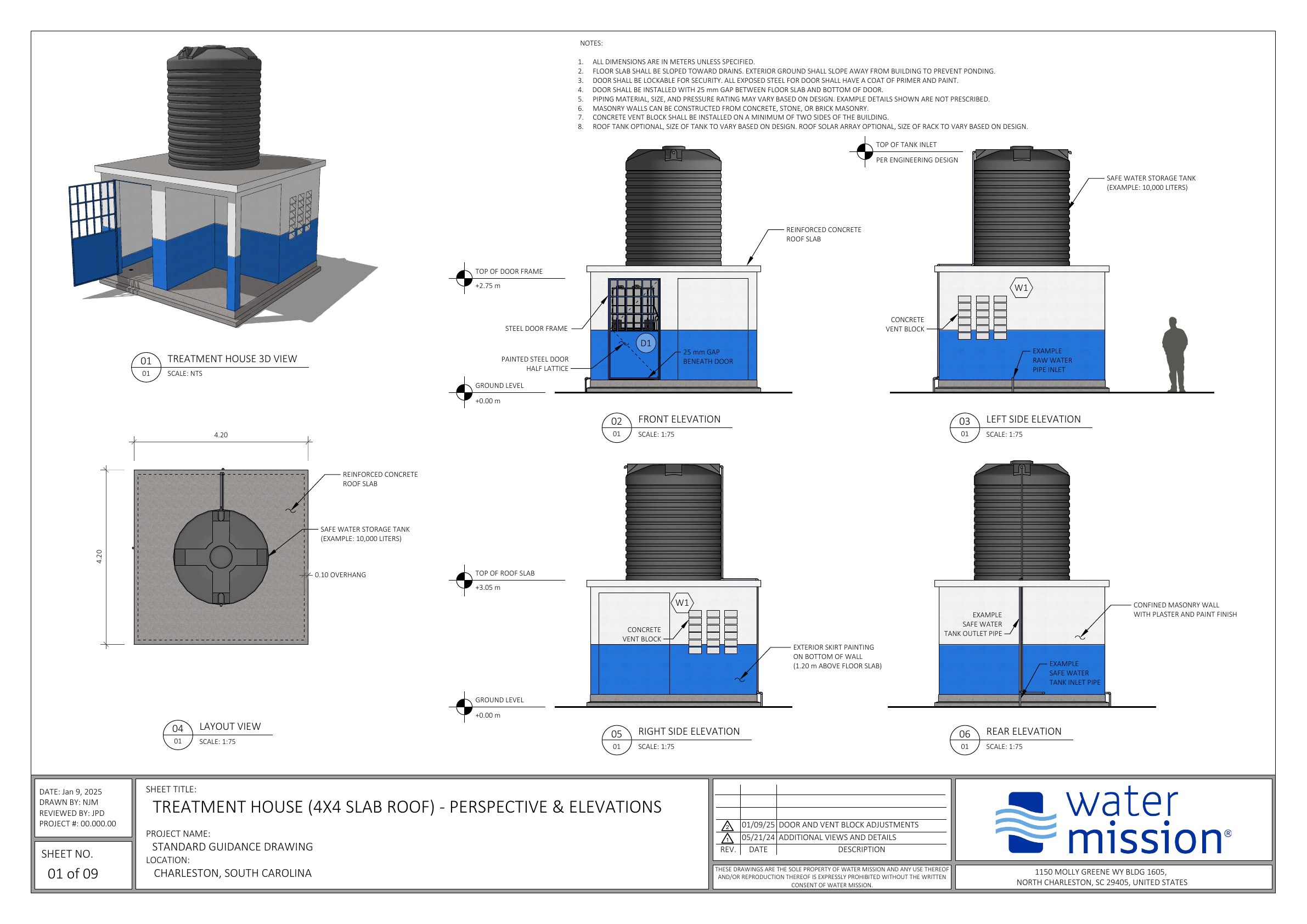 Treatment Bldg w Alcove, Stone Fnd. Drawing