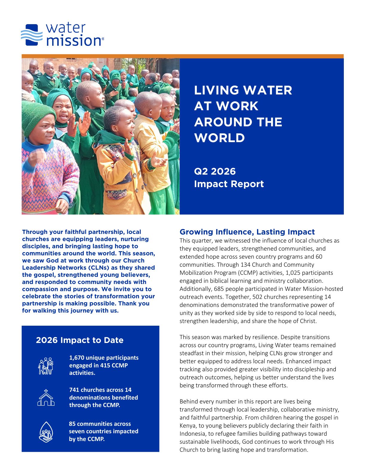 2026 Q2 Living Water Impact Report