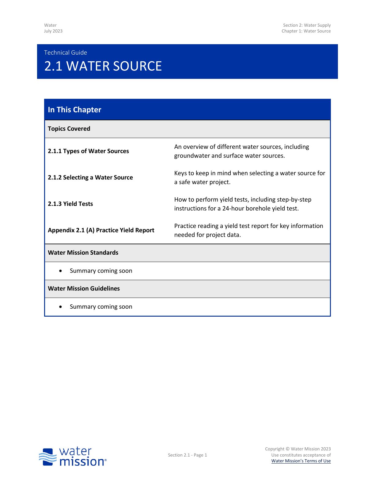 Water Source