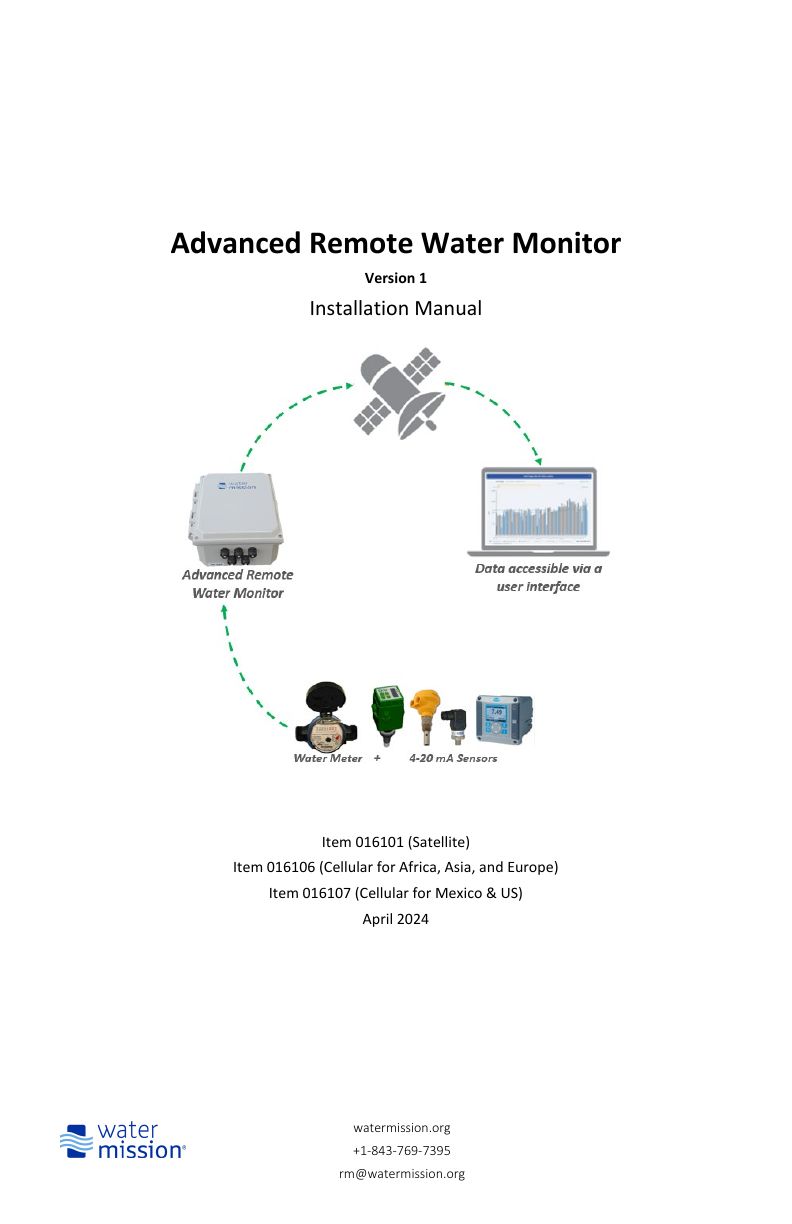 Advanced Remote Water Monitor Manual